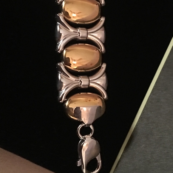NEW STERLING SILVER WITH 18K GOLD OVERLAY BRACELET - Picture 4 of 8